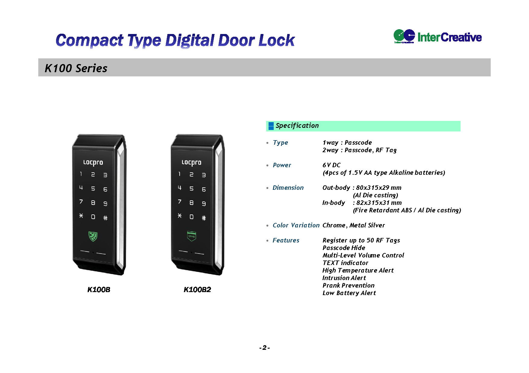 K100 Series Introduction Page 02